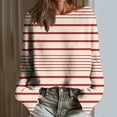 thumbnail image 4 of asdoklhq Christmas Womens Sweatshirt Women's Christmas Printed Casual Round Neck Long Sleeve Pullover Sweater Knit Pullover 2025 Fall Fashion Graphic Crochet Tops Hippie Clothes Beige S, 4 of 6