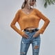 thumbnail image 4 of Camisa de punto con cuello en V,Camisa de punto con cuello en V Camisa de punto con hombros caídos Jersey con cuello en V Calidad en la que puede confiar, 4 of 8