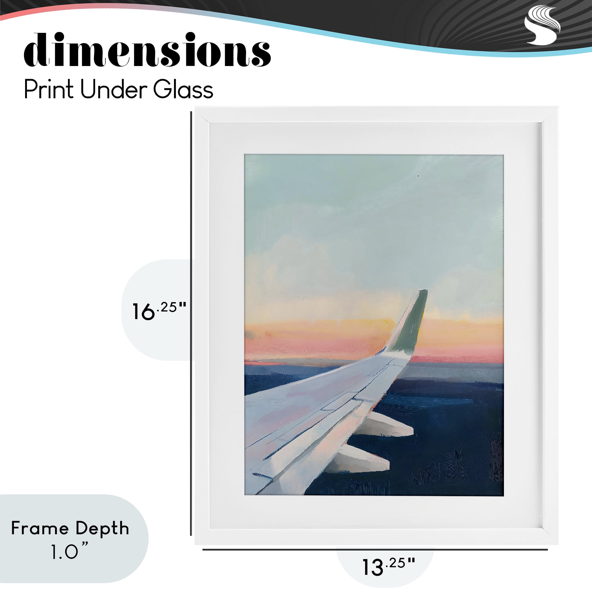 Stupell Industries Airplane Wing Sunset White Framed Print Under Glass, design by The Prints Vibe