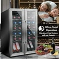 thumbnail image 6 of 24 Bottle Wine Cooler Refrigerator - White Red Wine Fridge Chiller Countertop Wine Cooler - Freestanding Compact Mini Wine Fridge 24 Bottle w/ Digital Control, Stainless Steel Door - NutriChef PKCWC24, 6 of 9