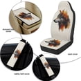 thumbnail image 6 of Xixirimido 5Pcs Car Seat Covers & Seatbelt Covers & Center Console Cover Set Universal Auto Accessories Fit for SUV Sedan Van Truck Leather Front Seat Cover, Wolf Forest, 6 of 8