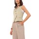 thumbnail image 4 of INSPIRAR CHIC Vestido de Oficina para Mujeres con Cuello en V, Botones, Sin Mangas, Chaleco Corto L Caqui, 4 of 6