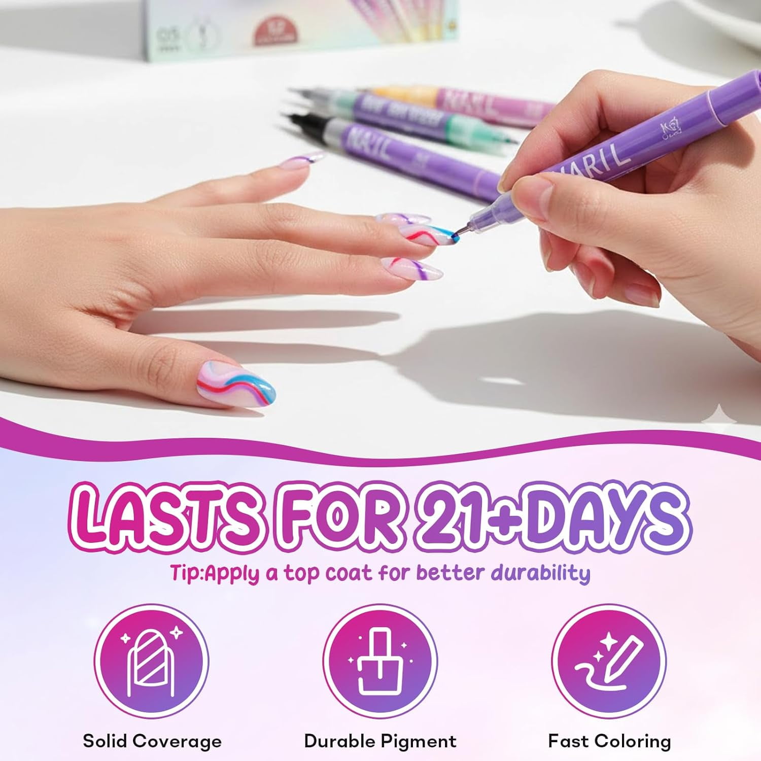 Acrylic Paint Pen for Nail Painting,Professional 12-Color Nail Art Marker Set with 0.5mm/0.01in Fine Metal Tip,Quick-Drying for Intricate Designs,Eco-Friendly PP Body,Perfect for DIY Nail Creativity