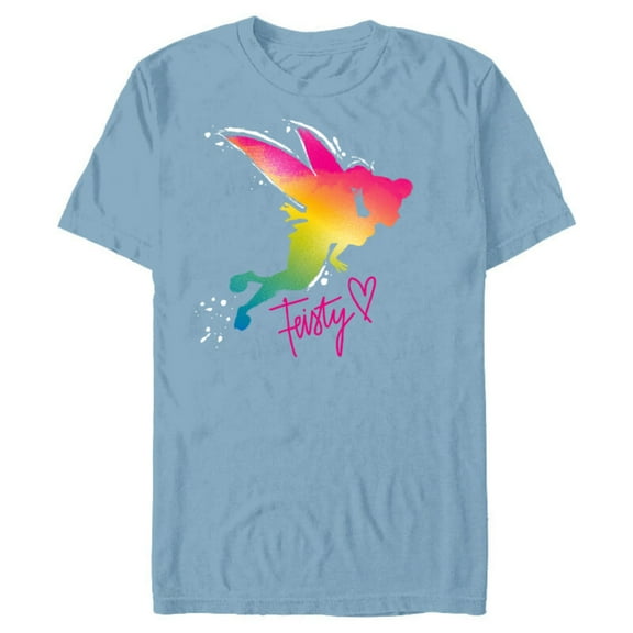 Disney Tinker Bell Feisty T-Shirt- Short Sleeve Blended T-Shirt for Adults - Customized-Ocean Blue
