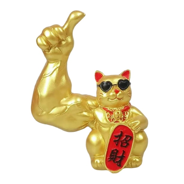 Figuras de resina Baoblaze Decoraciones de escultura Obra de arte coleccionable Estatuilla del gato de la suerte