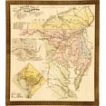 thumbnail image 2 of Vintage Maps 15x16 White Modern Wood Framed Museum Art Print Titled - Pocket Map of the Probable Theatre of War 1861, 2 of 4