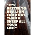 thumbnail image 2 of ArtsyQuotes 15x18 Gold Ornate Wood Framed with Double Matting Museum Art Print Titled - Elizabeth Kenny Quote: Lion for a Day, 2 of 4