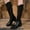 Black, variant on Viluyesy Womens Mid-Calf Boots, Round Toe Back Zipper Faux PU Leather Classic Knee High Comfort Boots Black US7.5