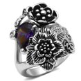 thumbnail image 1 of Alamode 3W250-8 Femmes Bague en Laiton Rhodié avec AAA Grade CZ en Fuchsia - Taille 8, 1 of 1