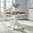 thumbnail image 6 of Round Dining Table - 42" Antique White Pedestal Table - Farmhouse Kitchen Table for 4, 6 of 8