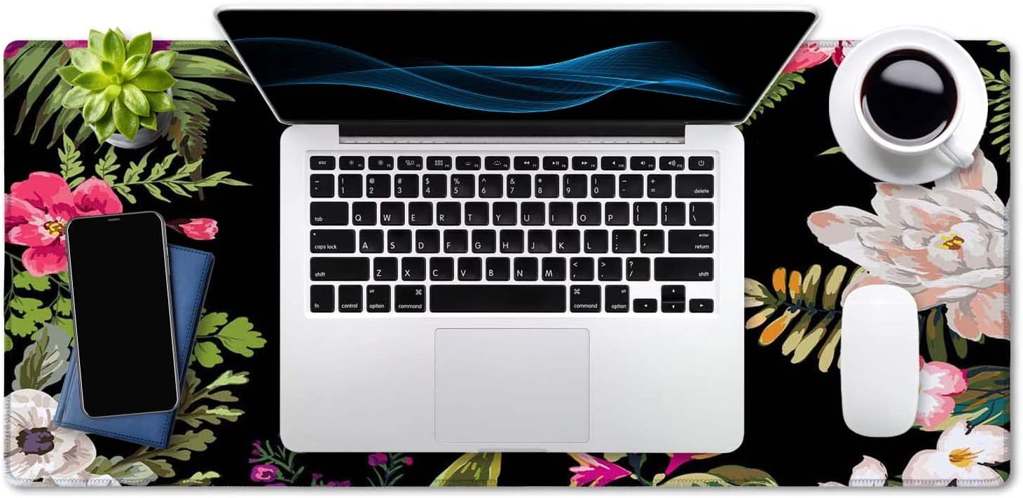 Desk Mat, Extended Gaming Mouse Pad (35.5x15.7 in), Large Non-Slip Rubber Base Mousepad with Stitched Edges, Waterproof Keyboard Mouse Mat Desk Pad for Work, Game, Office, Home - Thug Life