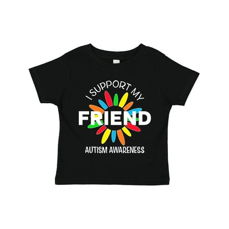 

Inktastic I Support My Friend Autism Awareness Gift Toddler Boy or Toddler Girl T-Shirt