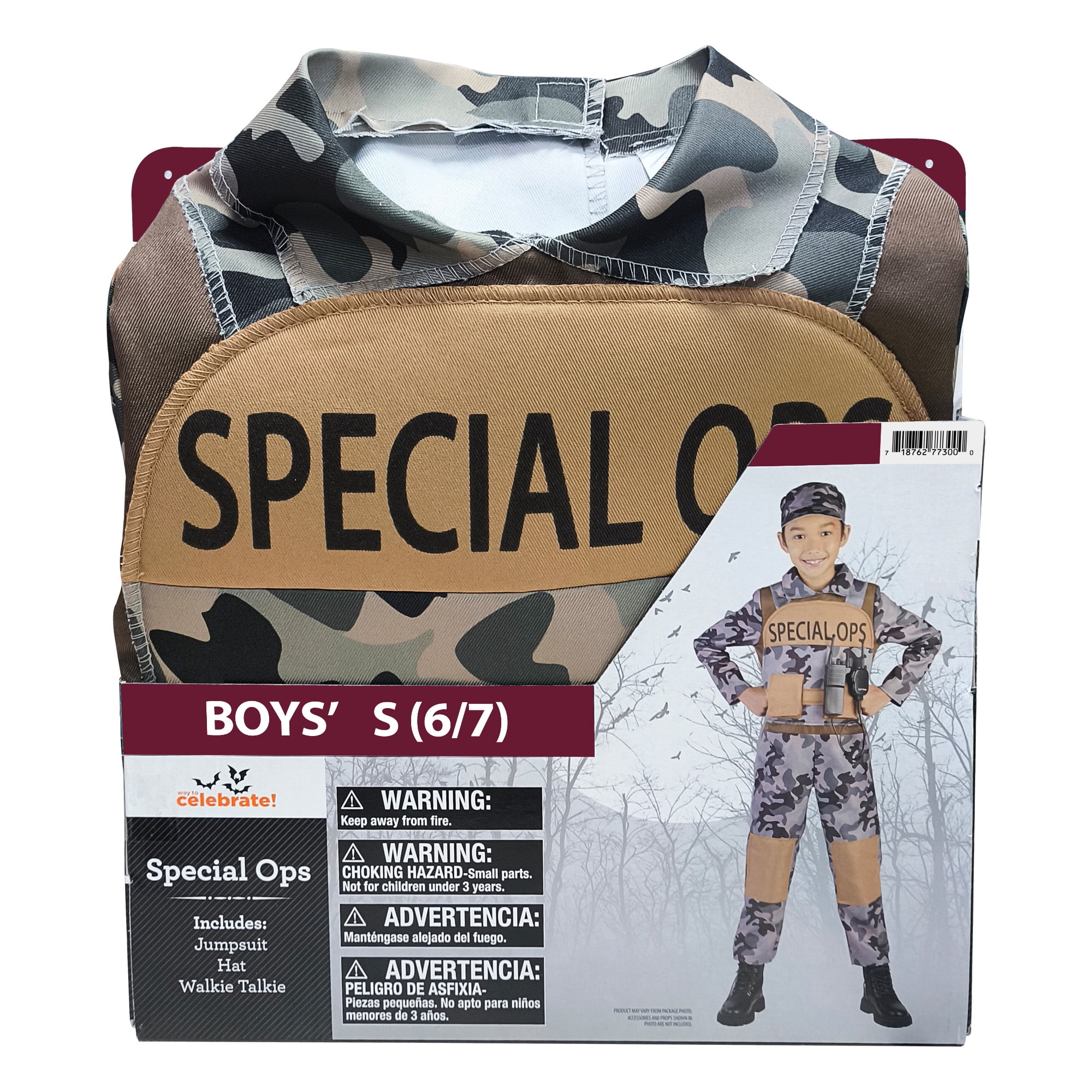 Special Op's Halloween Costume for Children, Boy's Size S (6/7), by Way to Celebrate