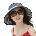 thumbnail image 2 of Windfall Women Sun Visor Hats Beach - Foldable Roll Up Wide Brim Bowknot Summer Straw Hat Cap Cruise wear for Womens, 2 of 7