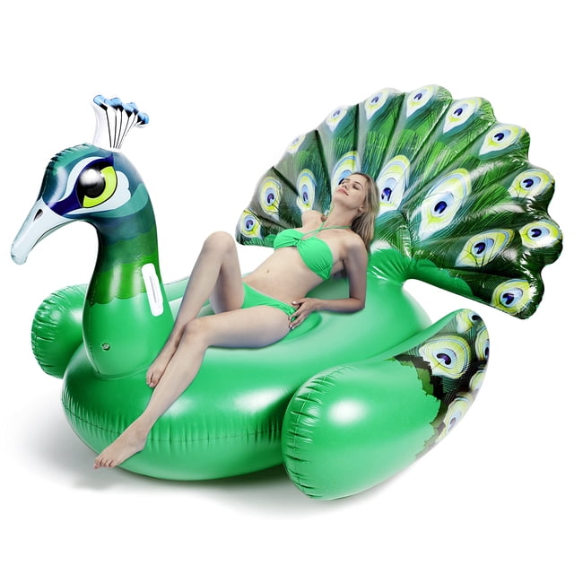 Flotador inflable para piscina JOYIN Peacock Giant Ride-on para 2 personas