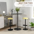 thumbnail image 3 of Modern Round Bar Table - Black High Top Bistro Table for 2 - MDF & Steel Kitchen Dining Table, 23.6" Diameter, 40.2" Height, 3 of 7