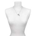 thumbnail image 3 of Delight Jewelry Rose Goldtone Crystal Open Heart - Love and Lock Charm Necklace, 18"+1", 3 of 4