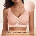 thumbnail image 6 of Wireless Support Bra for Women Full Coverage Bra V Neck Lace Paddede Push Up Bra Comfortable Seamless Bralette, 6 of 7