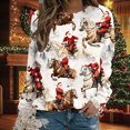 thumbnail image 2 of WXLWZYWL Women's Ugly Christmas Sweatshirt Crewneck Funny Graphic Printed Buffalo Plaid Reindeer Shirts Xmas Pullover Top, 2 of 5