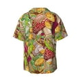 thumbnail image 4 of Goofa Bright Mushrooms Printed Men's Casual Short-sleeved Shirt,Lightweight Breathable Button-down,Summer Casual men's top,Versatile Fashion shirt-Large, 4 of 7