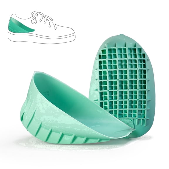 Tuli's Heavy Duty Heel Cups for Plantar Fasciitis, Sever’s Disease & Heel Pain Relief, Green, 1 Pair, Small