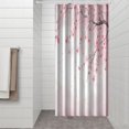 thumbnail image 2 of Pink Cherry Blossom Romantic Style Nature Shower Curtain Liner Waterproof Duty Polyester Bathroom Decor Retro Bath Decor 36" W X 72" L with 7 Hooks, 2 of 4