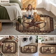 thumbnail image 6 of Texas Star Washable Round Area Rug 8 ft, Farmhouse Country Star, Soft Non Slip Rugs Stain Repellent Indoor Felt Carpet for Living Dining Room Bedroom Home Office, 6 of 9