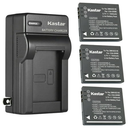 Kastar 3-Pack Battery and AC Wall Charger Replacement for Panasonic Lumix DMC-FS5 DMC-FS5EG-K DMC-FS5EG-R DMC-FS5EG-S DMC-FS5GK DMC-FS5K DMC-FS5R DMC-FS5S Lumix DMC-FS20 DMC-FS20EG-K DMC-FS20EG-S