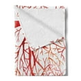thumbnail image 2 of Coral Soft Flannel Fleece Throw Blanket, Monochrome Watercolor Image of Leafless Fall Autumn Tree Branches Peaceful Print, Cozy Plush for Indoor and Outdoor Use, 60" x 80", Dark Coral, by Ambesonne, 2 of 5