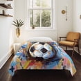 thumbnail image 4 of Sports Football, Minimalist Painted Art Tapestry for Bedroom Wall Hanging Tapestry, Ceiling Backdrop Tapestries Poster Blanket Wall Decor for Teens Room Living Room Dorm 39" x 59", 4 of 8