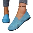 thumbnail image 7 of Bkhluea Women Breathable Knit Slip-On Flats Lightweight Comfortable Footwear For Daily Travel Outdoor Activities, 7 of 7