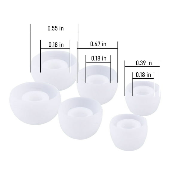 Tips de Gel Suave Tapones para Oídos Tapones para Oídos Más en Auriculares para Oídos, 3 S / M / L 10 / 12 / 14Mm Negro Y Blanco Tapones para Oídos