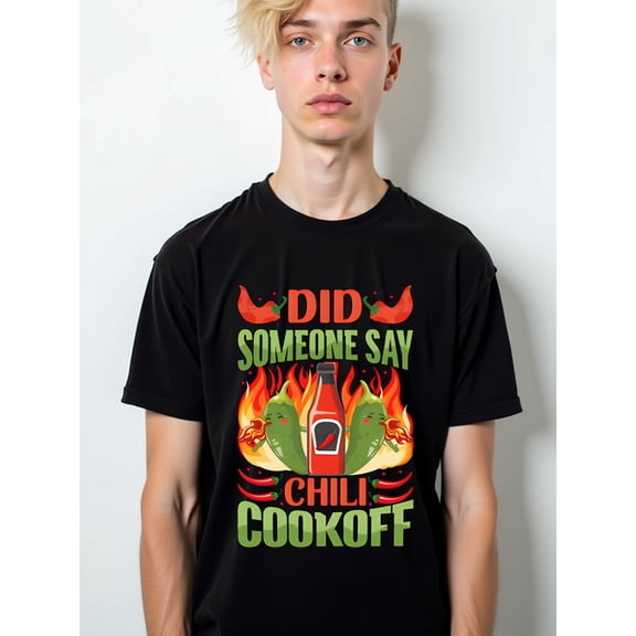 Greenink Chili Cookoff Pepper T-Shirt men's t-shirt black limited edition short Hip-hop street style Unique Design Unisex Shirt Cotton tshirts