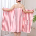 thumbnail image 6 of Towel Wrap for Women, Water Absorbent Fuzzy Bathrobes, Soft Spa Wrap Shower Towels with Pockets Ladies Pajamas Summer One Size, 6 of 9