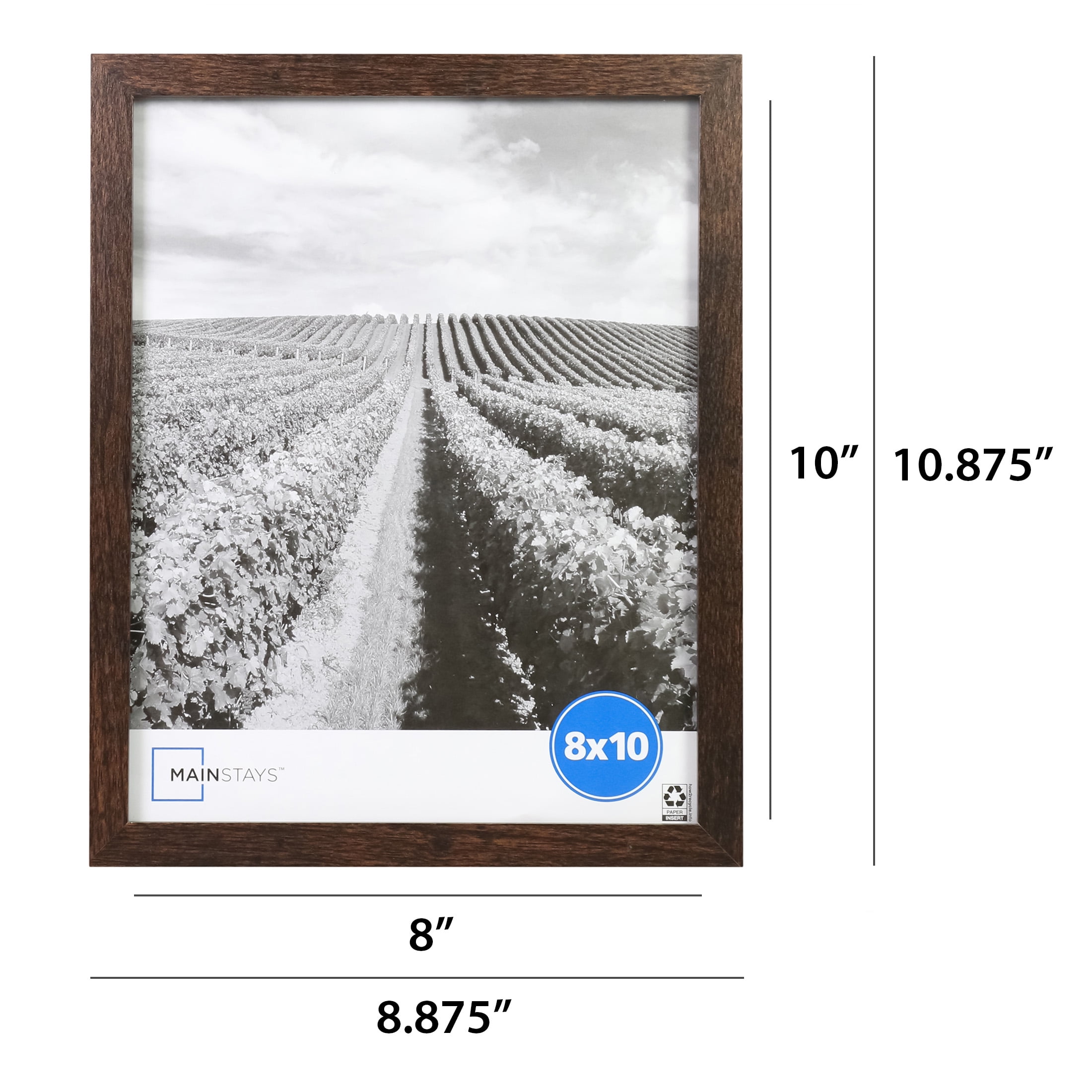 Mainstays – 8x10 Picture Frame – Brown Linear Program Tabletop Photo Frame, Set of 6