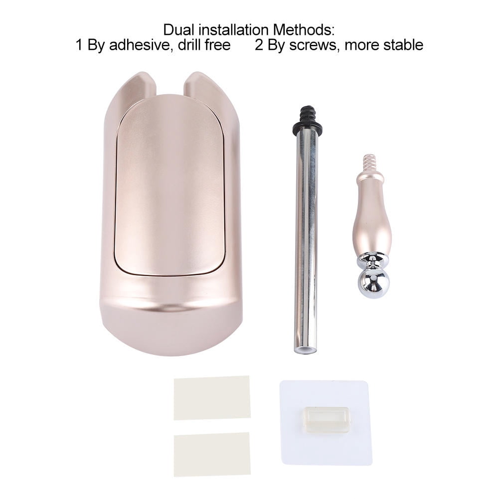BIMZUC Stainless Steel Handle Toilet Brush & Holder Set – Rose Gold, Thick Plastic Bristles, Detachable Head, Non‑Slip Grip