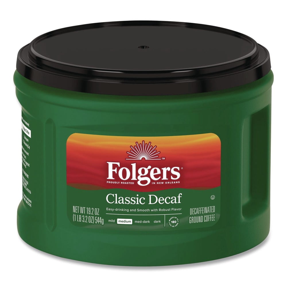 Folgers 2550030406 22-3/5 oz. Can Classic Roast Decaffeinated Ground Coffee (6/Carton)