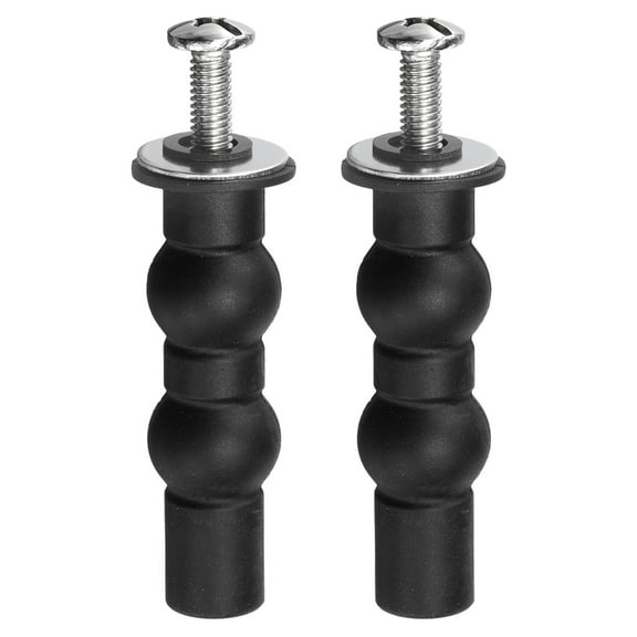 2 Set M6 Toilet Seat Hinges Screws, Expanding Rubber Bolt Top Nuts Set for Toilet Seat (Washer Dia: 20mm/0.78")
