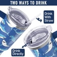 thumbnail image 4 of 40 oz Shark Tumbler With Handle and Straw, Leakproof Stainless Steel Insulated Tumbler, Cup Holder Friendly, Birthday Christmas Gifts for Women Who Loves Shark, Travel Coffee Mug Water Bottle, 4 of 6