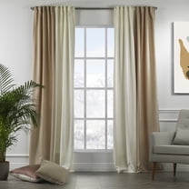 3S Brother's Solid Combined Mix and Match 4 Panels Curtains with 2 Color Combination Velvet Look Hanging Back Tap & Rod Pocket Bedroom Office Windows Luxury Home Decoration 28"x63" Cream-Beige