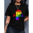 thumbnail image 1 of Victory Fist Print Black Women's Casual Fashion Top Round Neck Short Sleeve T-Shirt, 1 of 6