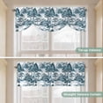 thumbnail image 5 of Teal Garden Tie Up Valance Curtains for Windows, Kitchen Curtains Window Treatments, Retro Mountain Tree Forest Landscape Short Window Shades Valances for Bedroom Bathroom Cafe 42"x18", 5 of 8