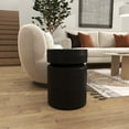 thumbnail image 3 of DecMode 14" x 18" Black Metal Drum Accent Table, 1-Piece, 3 of 13