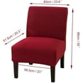 thumbnail image 5 of 2 Pack Armless Accent Chair Covers, Stretch Knitted Slipper Chair Couch Slipcover Furniture Protector, Wine Red, 5 of 9
