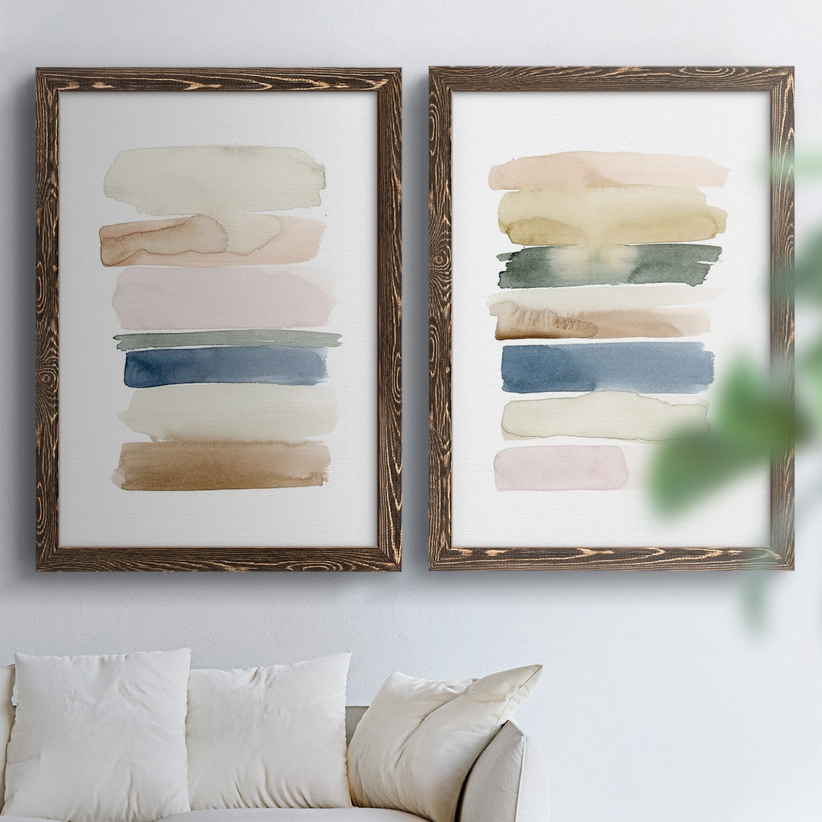 Faint Swatches I - Premium Framed Canvas 2 Piece Set - Ready to Hang