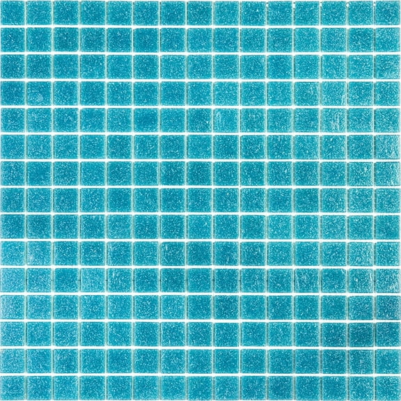 Dune 12 in. x 12 in. Glossy Blue-Green Glass Mosaic Wall and Floor Tile (20 sq. ft./case) (20-pack)