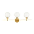 thumbnail image 3 of Collier 3 light Brass and Frosted white glass Wall sconce, 3 of 5