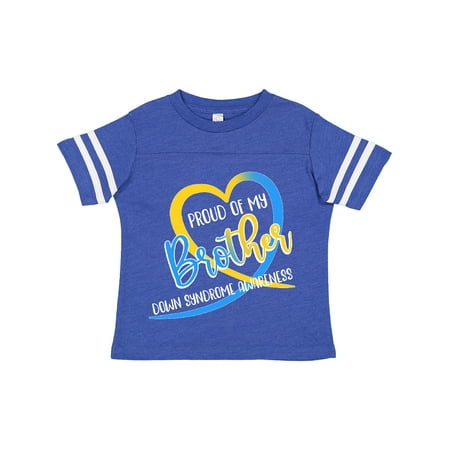 

Inktastic Proud of My Brother Down Syndrome Awareness Heart Ribbon Boys or Girls Toddler T-Shirt