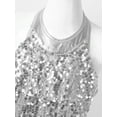 thumbnail image 4 of CHICTRY Girls Shiny Sequins Ballet Unitard Latin Jazz Dance Performance Costume Silver 8, 4 of 7