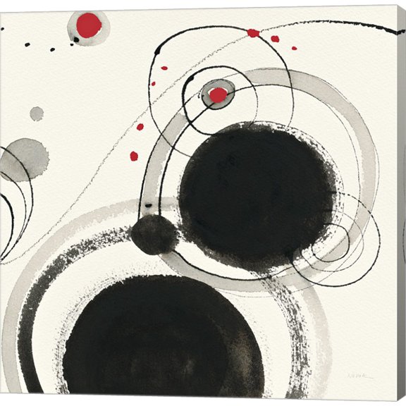 Great Art Now Planetary III with Red by Shirley Novak Canvas Wall Art